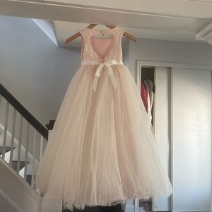 Pink David’s Bridal Tulle dress size 6